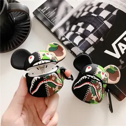 3D Cartoon Camouflage Shark Head For Airpods Pro Cover Cases for Apple Airpods 2 1