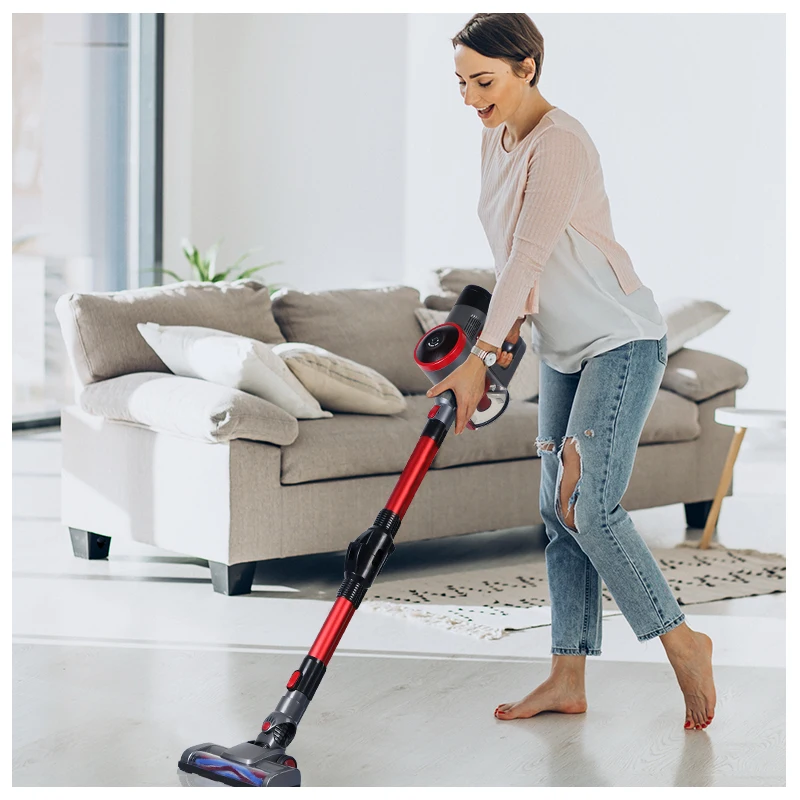 赤黒ワイヤレスハンドヘルド直立コードレス掃除機| Alibaba.com