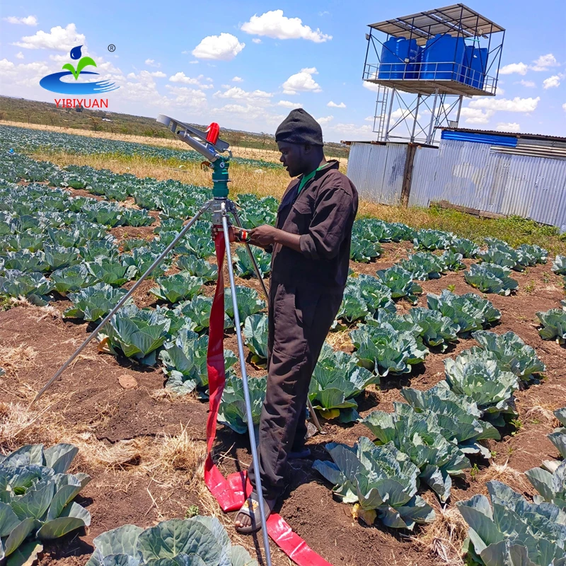 2 Inch Metal Rain Gun Long Farm Agricultural Sprayer 360 Degree Automatic Rotating Tripod Sprinkler Irrigation System