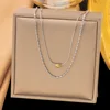 23ah382 contrast beige necklace steel color