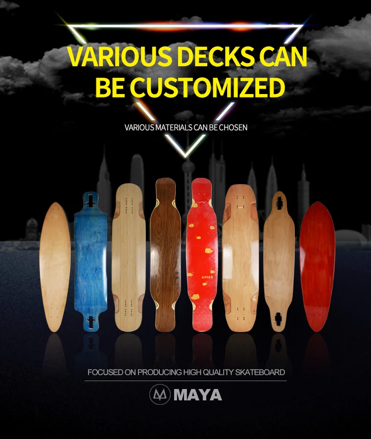 Wholesale Oem Manufacturer Bamboo Carbon Fiber Uncut Custom Blank Skateboard Maple Dancing