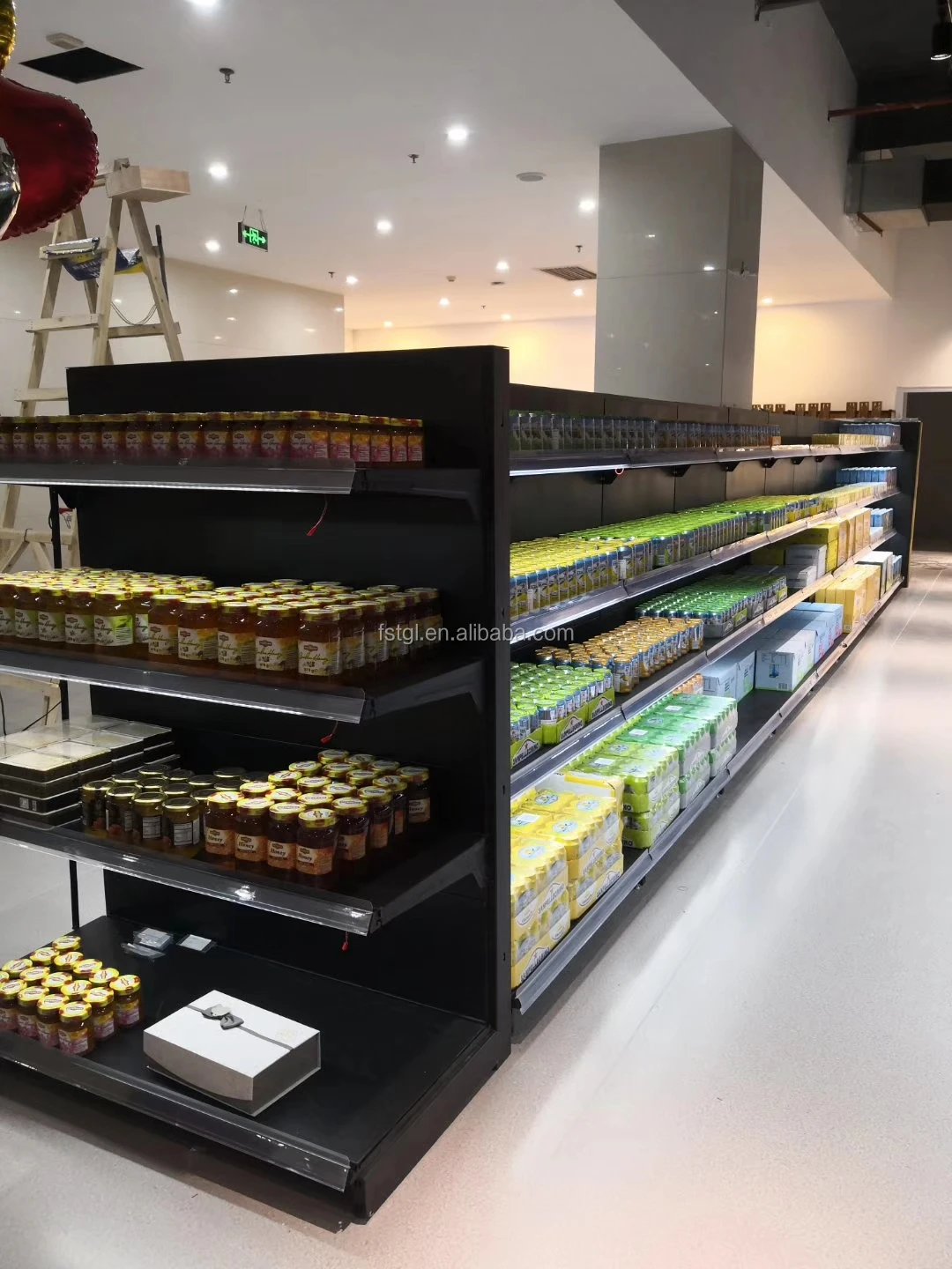 5 Shelves Retail Gondola Shelving Wall Display Rack - Single