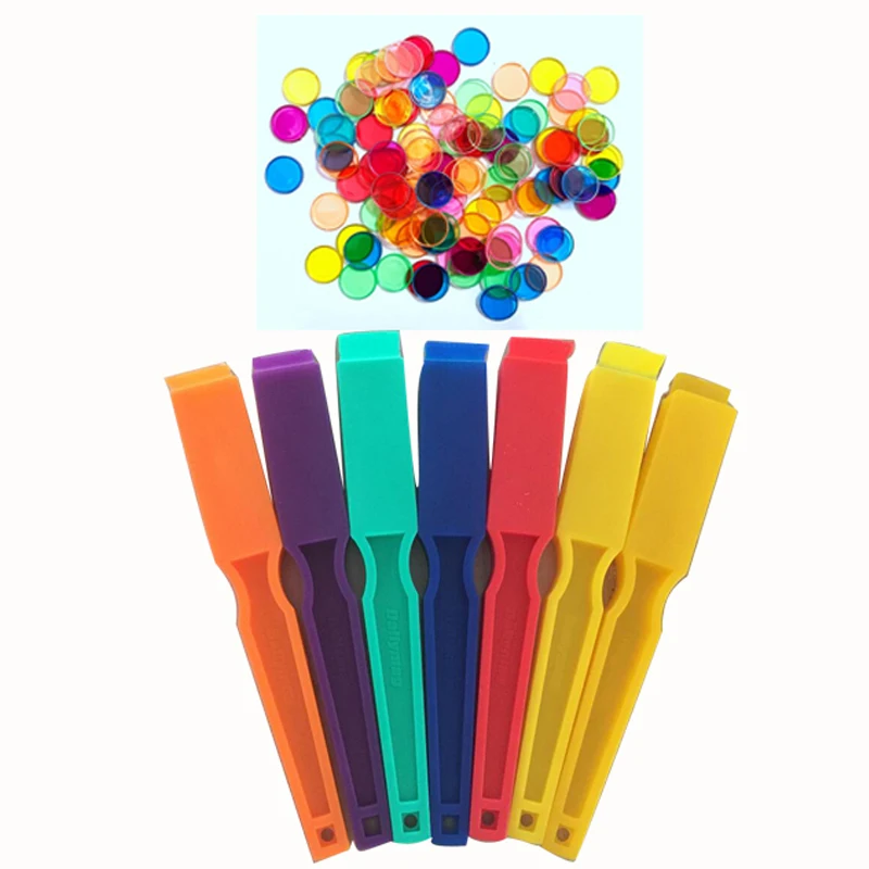 Разноцветная магнитная палочка для бинго для образовательного использования, магнитные металлические чипы для бинго