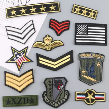 Wholesale Star Design Embroidered Fabric Cloth Patch Iron on Flag Patch Custom Arm Embroidery Patches
