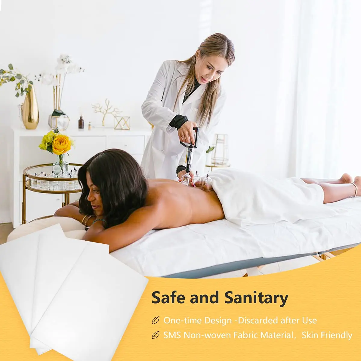 Custom Massage Table Sheets Roll Disposable Non Woven Breathable Polypropylene Fabric SPA Bed Cover