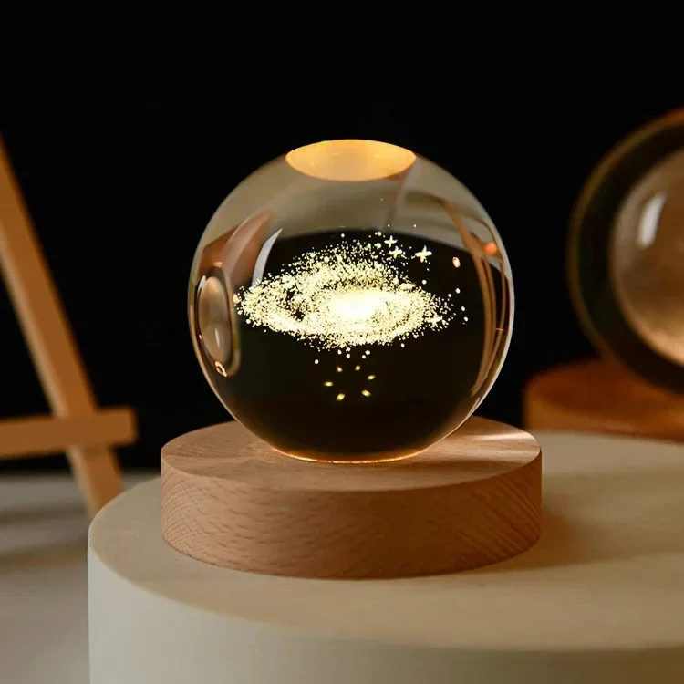 Table Lamp 3d Moon Planet Crystal Moon Night Light Cute USB Lamps for Children Bedroom Decoration Home Night Light