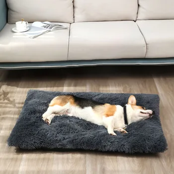 Selling New Heating Large Dog Sleeping Cushion Anti-slip  Square Furry Dog Mat Furniture for House