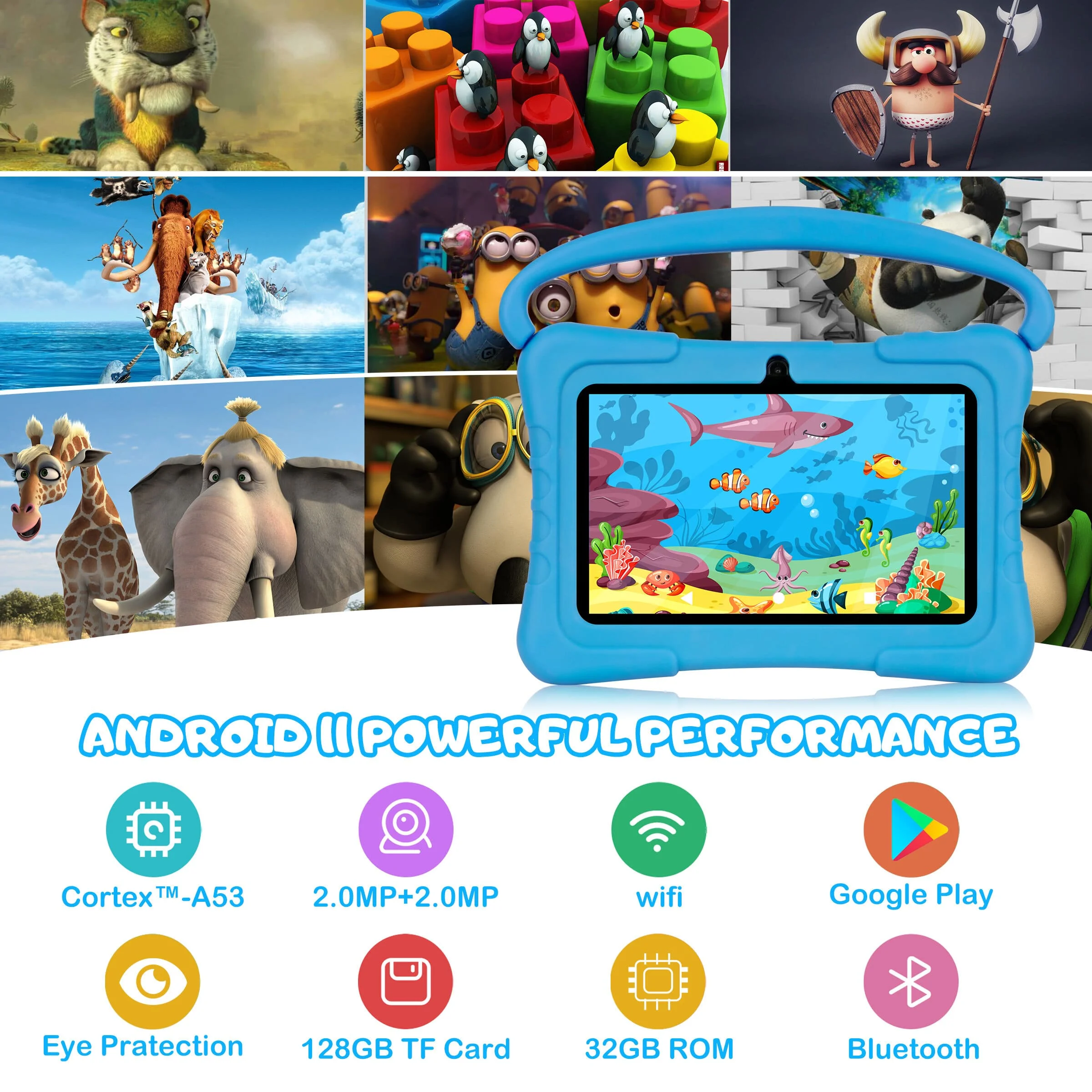 Factory Price Android Tablet for Kids Ram 3GB Rom 32GB 7 Inches Tablet for Children Educational Gaming Tablette Android
