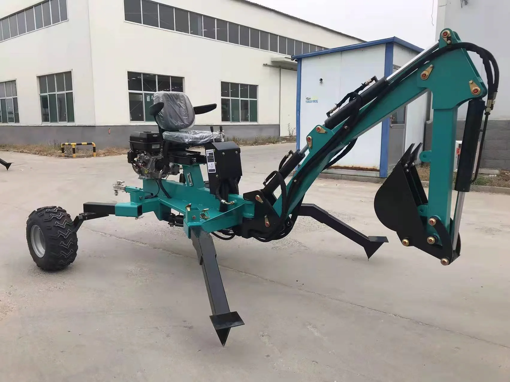 Hydraulic Towable Backhoe With Thumb 15hp 360 Degree Rotary Diesel ...