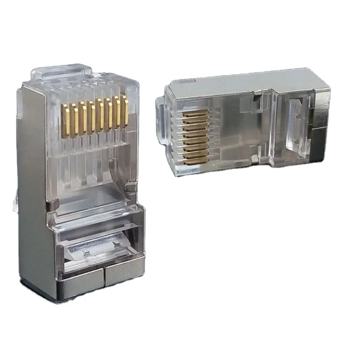 8P8C Ethernet Pass Through Plug RJ45 Connector UTP Gold plated FTP Cat6 Connectors