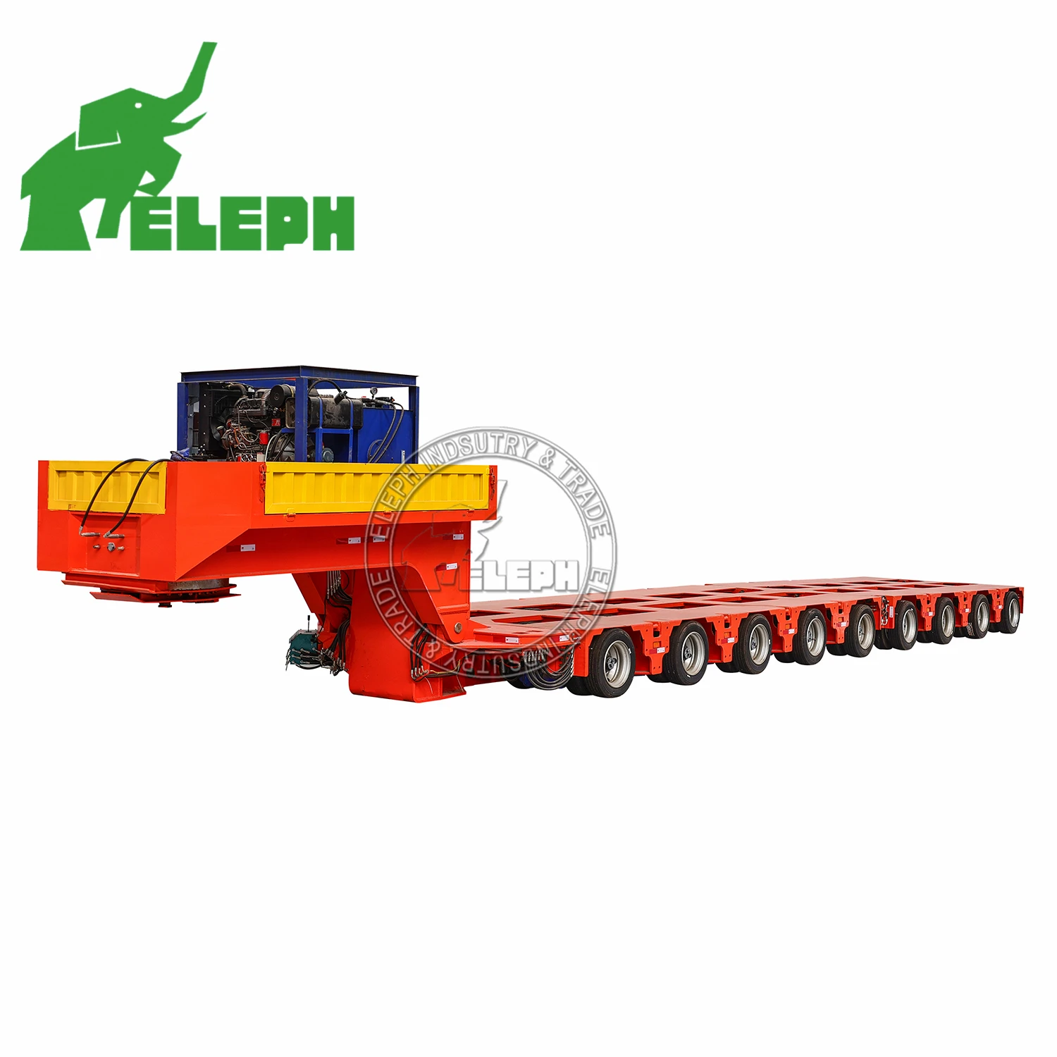 11 Rows 22 Axles Hydraulic 250 Ton Hydraulic Modular Low Bed Semi Trailer for Transformer