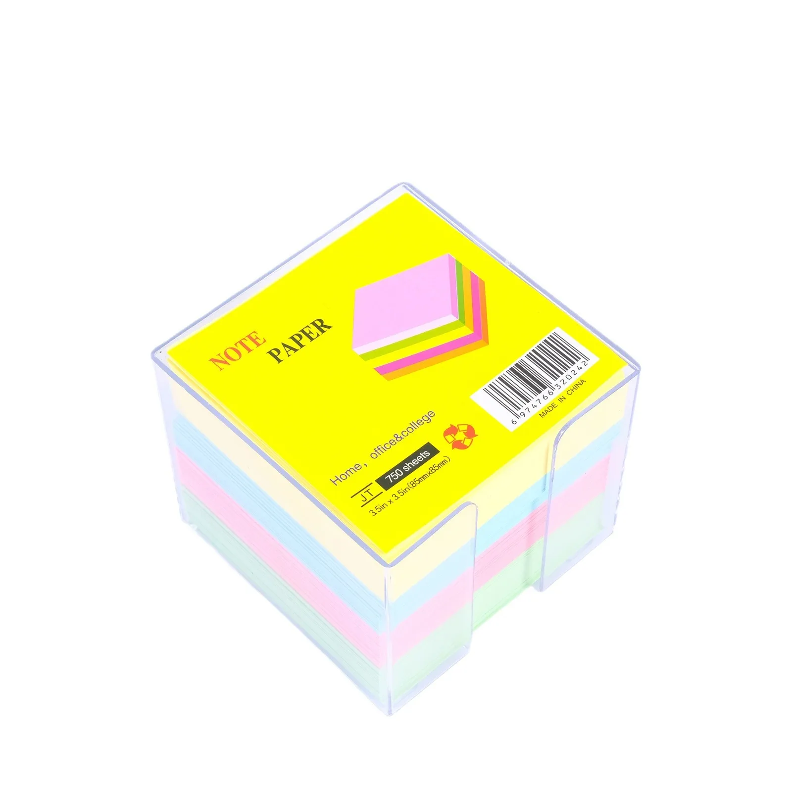 Customized Memo Cube Paper Notepads Sticky Note with Plastic Memo Holder