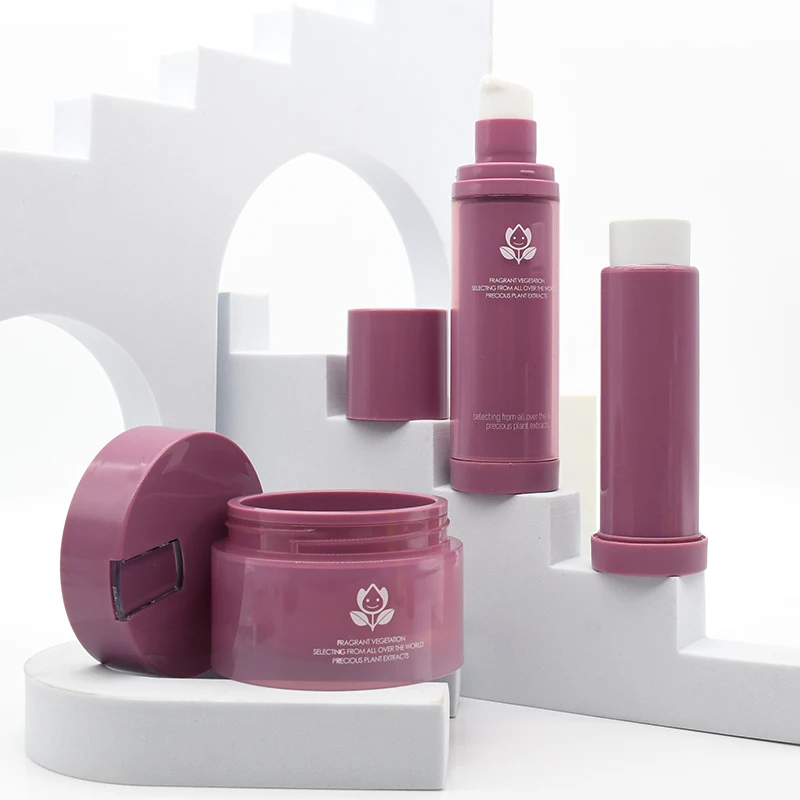 Refillable Skincare Packaging Set Airless Lotion Pump Bottle With