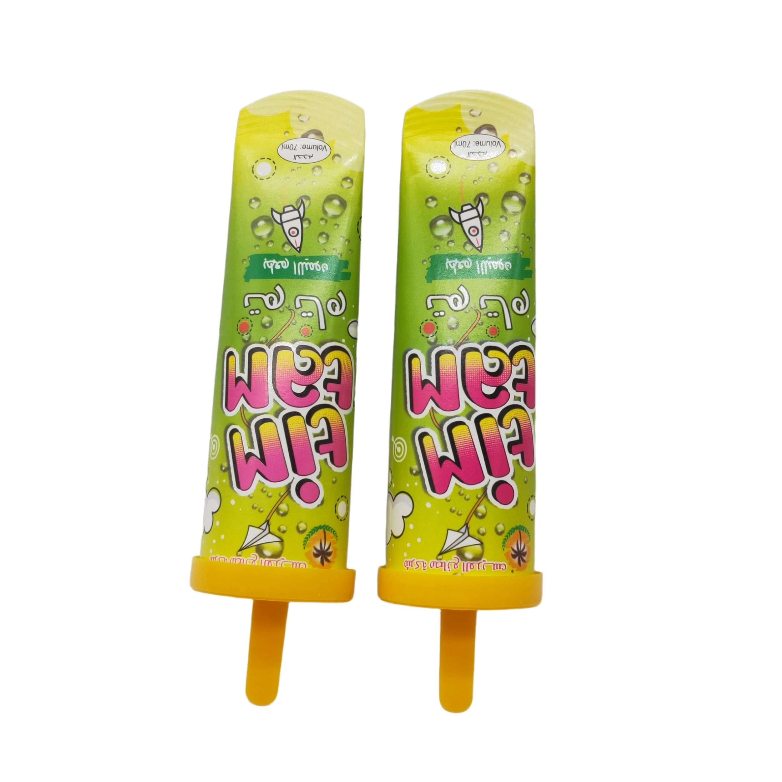 100ml Disposable Push up Ice Cream Cups Calippo Tube Lolly Jelly Aluminium Calippo Tube with Aluminum Foil Lid