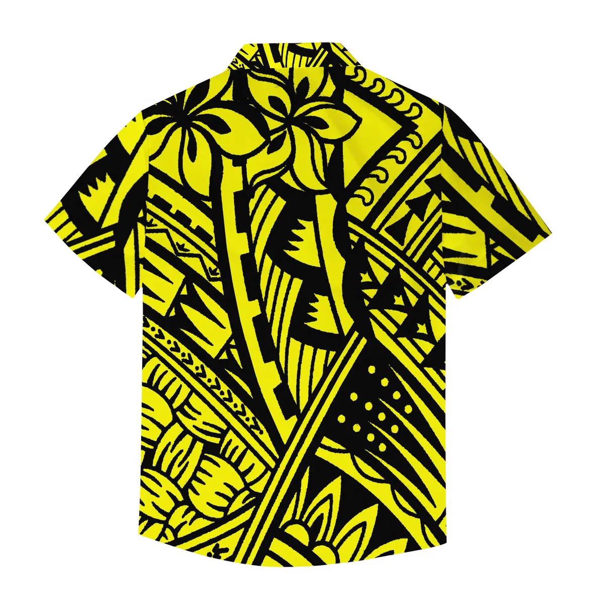 Yellow Tribal Polynesian Samoa Style Print Summer Couple Clothing Women Off Shoulder Ruffle Dress Match Men Shirt Plus Size 2021