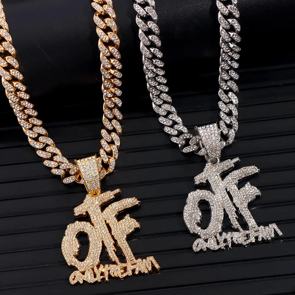 アイスアウト OTF ペンダント ネックレス、20インチキューバンリンク
