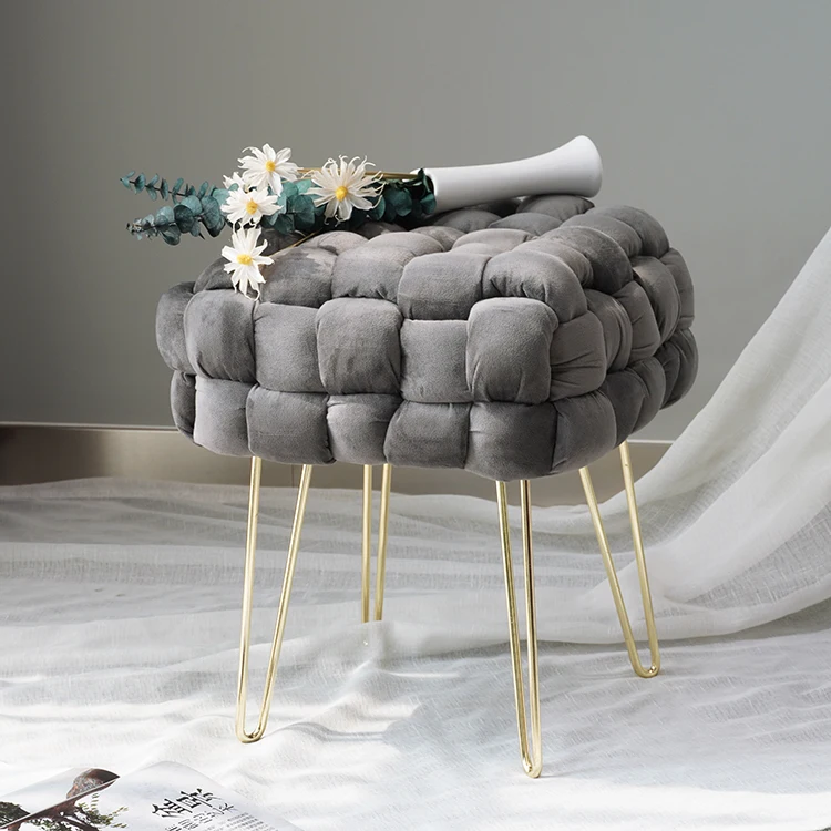 Luxury Lounge Modern Pouf Stool Ottoman New Sale Foot Stool Round Stool