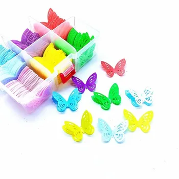 Colorful Butterfly Glitter Paper Cupcake Toppers Food Party Supplies for Graduation Christmas Birthday Baby Valentine's Day