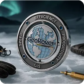 GeoRover globe spinner coin in arctic scene