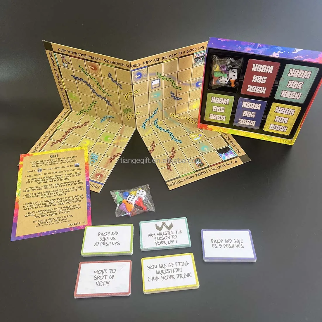 Game Board Manufacturer Custom Printing Foldable Fun Kids Family Board