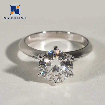 14K white gold diamond women rings classic 6 prongs setting VVS2 G color 1.5ct lab grown diamond engagement rings fine jewelry