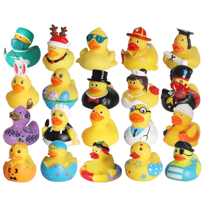 25 Pack Rubber Duck Bath Toy Assortment Baby Shower Birthday Gift ...