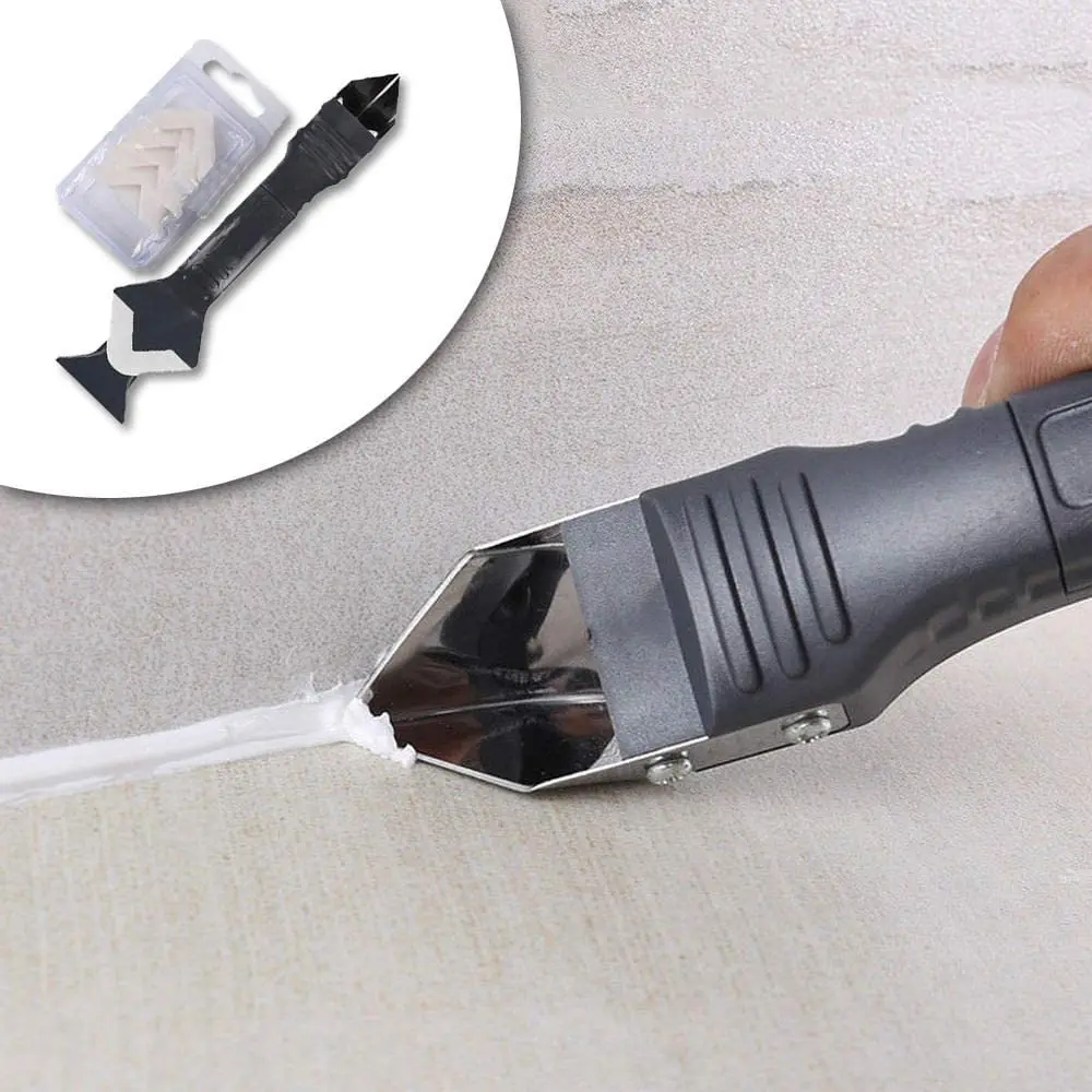 Glass Glue Angle Scraper Stainless Steelhead Sealant Kit 3 in 1 Removal Silicon Taker Tile Caulking Grout Scraper Tool
