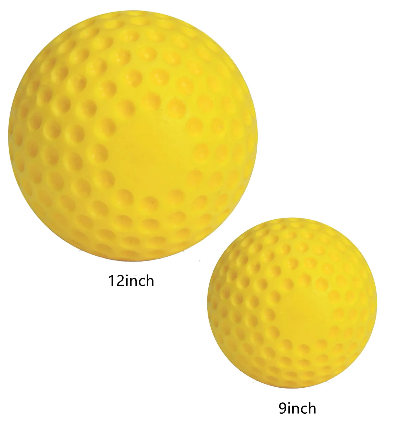 12 Balles De Baseball 9 Pouces à Fossettes - Pour Machine De Lancement Ou Cage De Batting