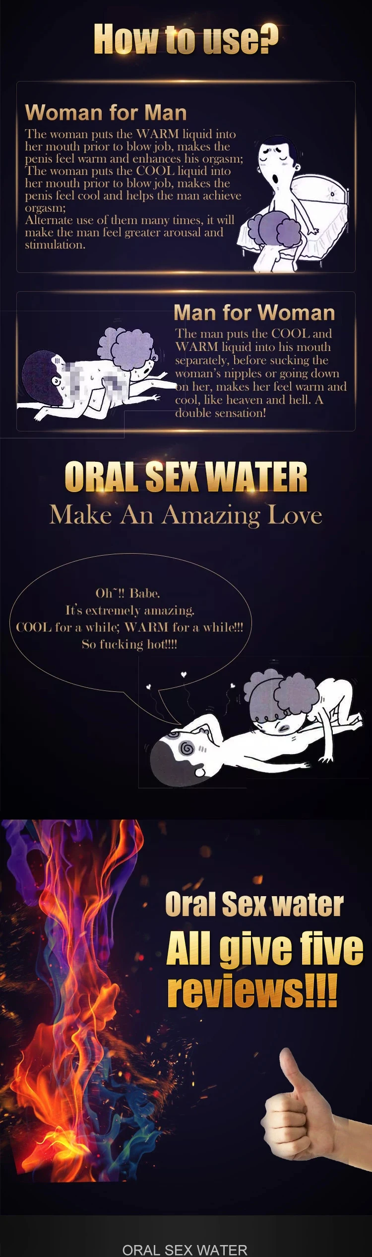 10 Ml 8 Pcs Oral Sex Water Ice And Fire Sex Lubricant Couples Flirting