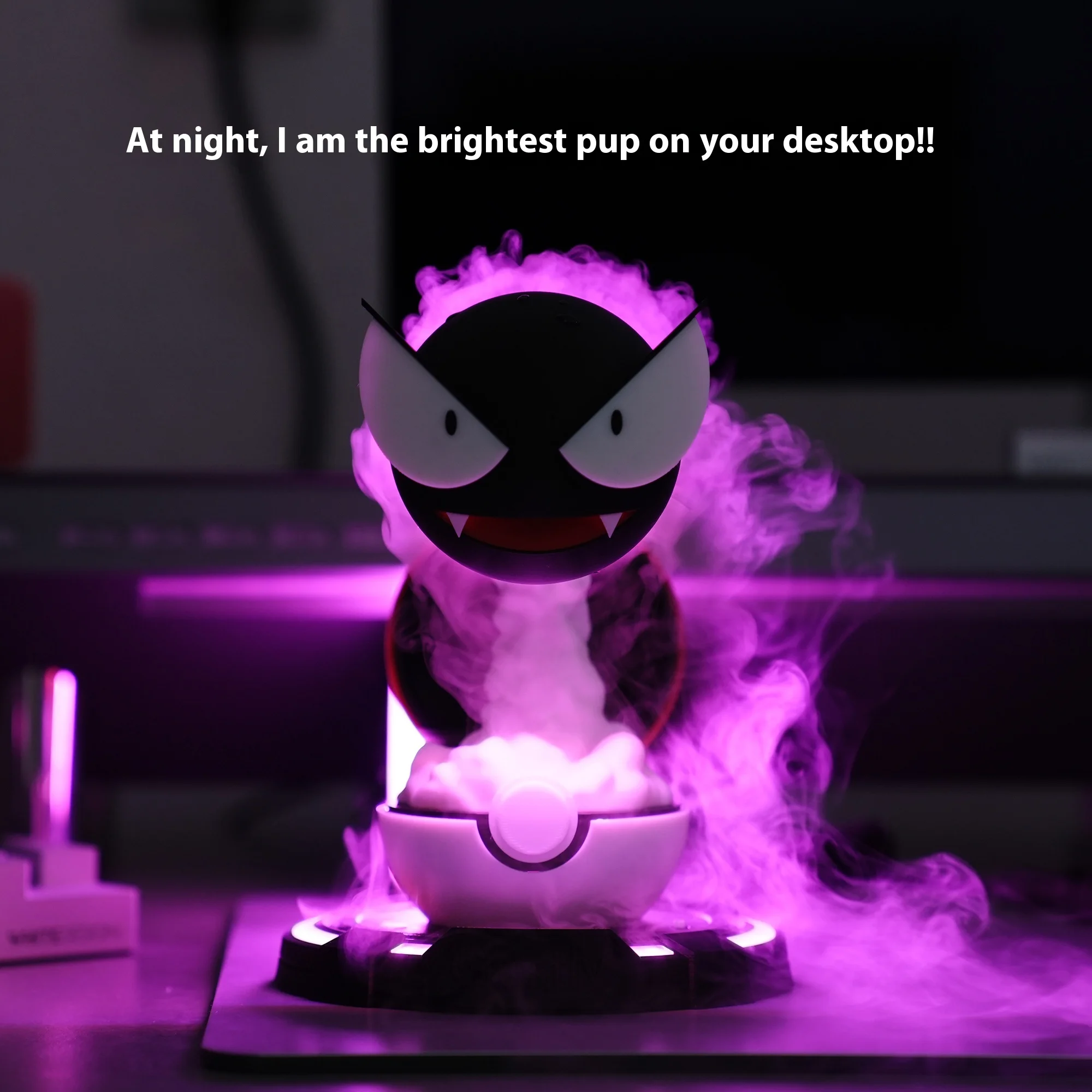 2025 Halloween Spooky Elf Mist Humidifier Glow-in-the-Dark Pokémon Elf Ball Night Light Hot Figurine Plastic Crafts for Jewelry