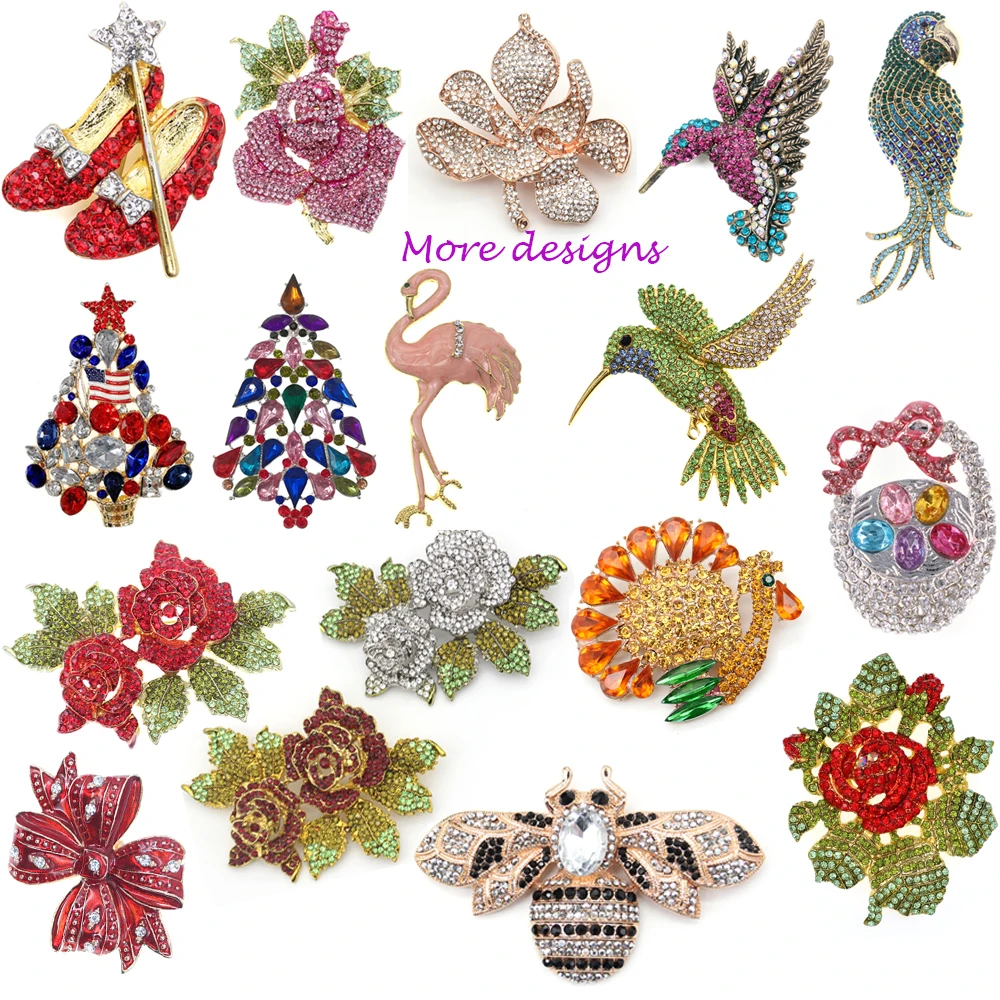 Broche Paon En Strass Pour Femmes – Design Exagéré Avec Cristaux – Accessoire Vintage Pour Robe, Mariage, Noël – Cadeau Coloré Hypoallergénique - 3