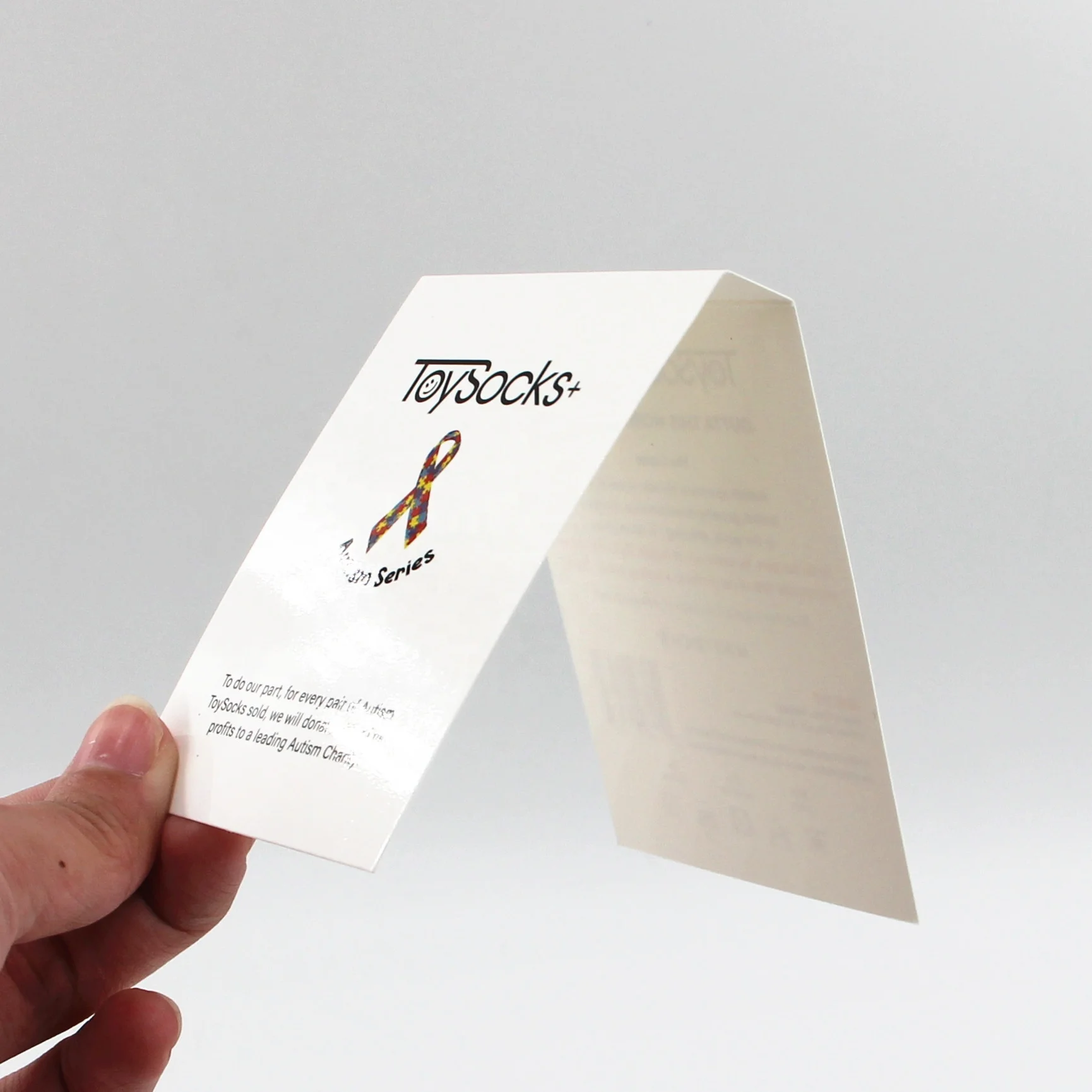 Paper Cards Printing Socks Card Glossy Laminate Color Printing Thank You Card for Small Business