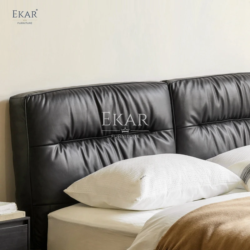 product new design ekar nappa leather and pine slats bedroom bed-62