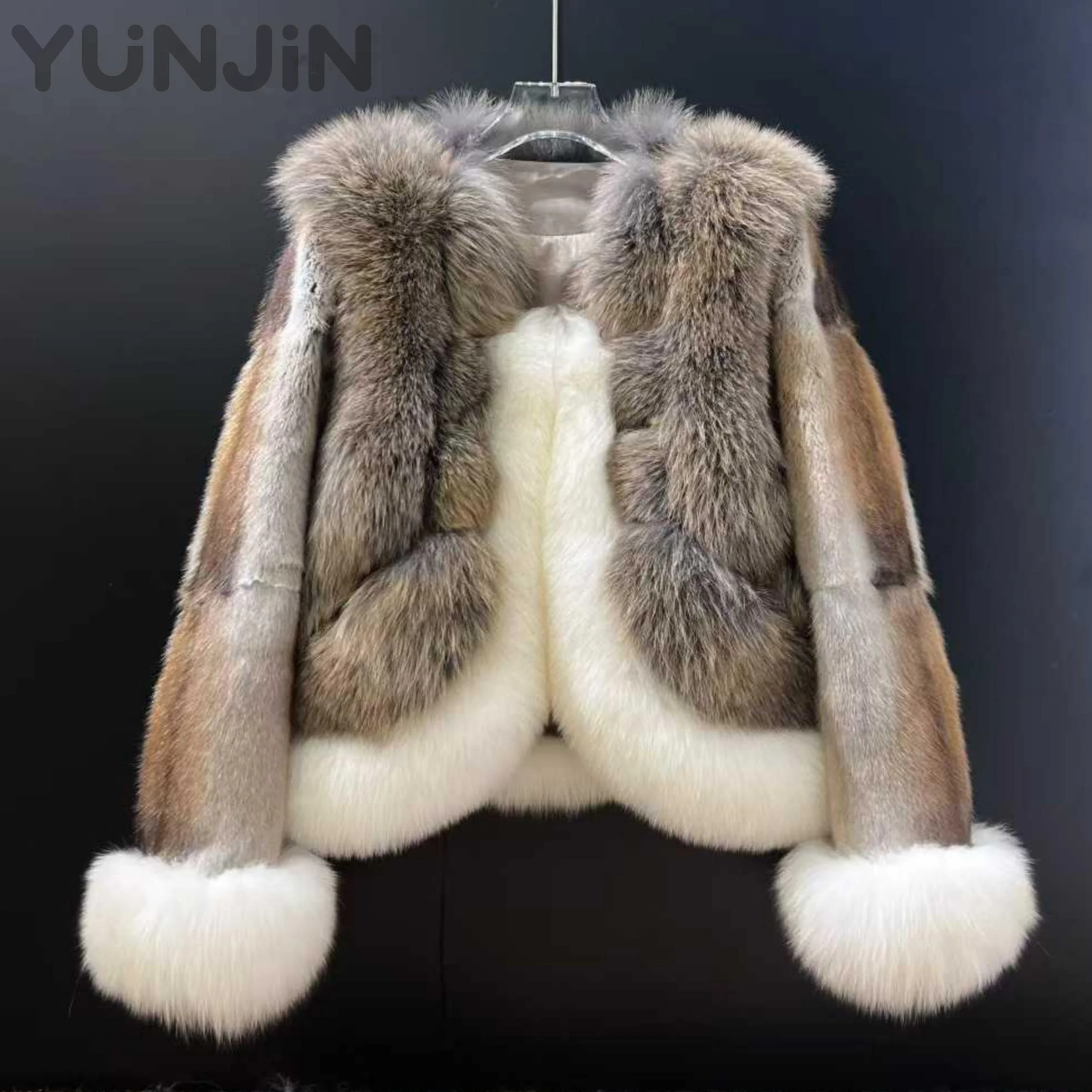 Women's Designer Premium Mink & Fox Fur Coat