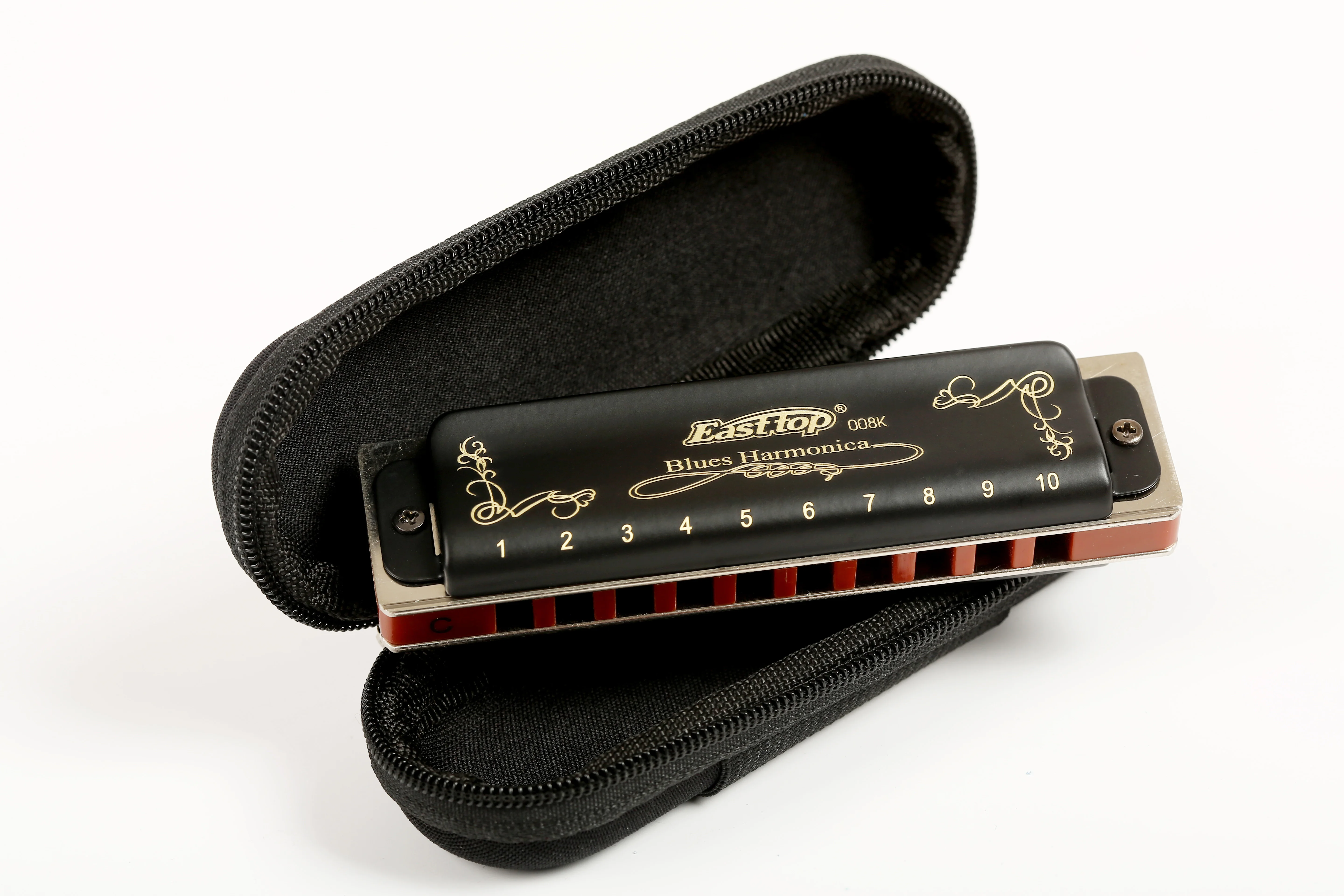 EAST TOP Diatonic Harps Metal Harmonica K 10 Holes Mouth Organ Musical Instrument for Adults Top Key of C T 008