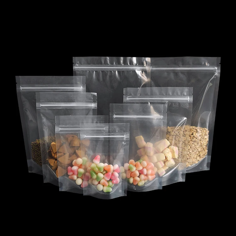 Resealable Ziplock Bags, Stand Up Pouch Clear Transparent Plastic