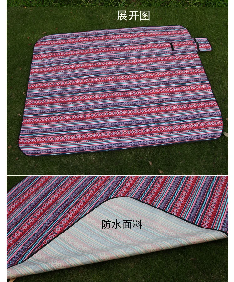 2023 Fashion Woven Fabric Picnic Blanket Waterproof Camping Mat Thickened Picnic Mat Custom
