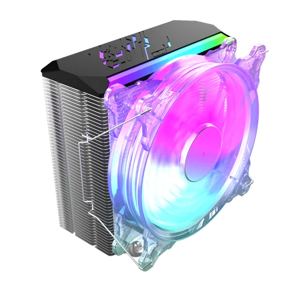 SAMA Hydro Bearing Heat Pipe Air Cooler  Rainbow Effect LED Fan CPU Cooler OEM Gaming PC CPU Cooler