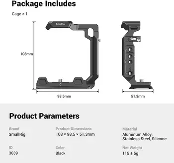 Smallrig Camera Half Cage for Sony Alpha7rV/ Alpha7IV/Alpha7sIII/Alpha1/Alpha7rIV -3639 product image