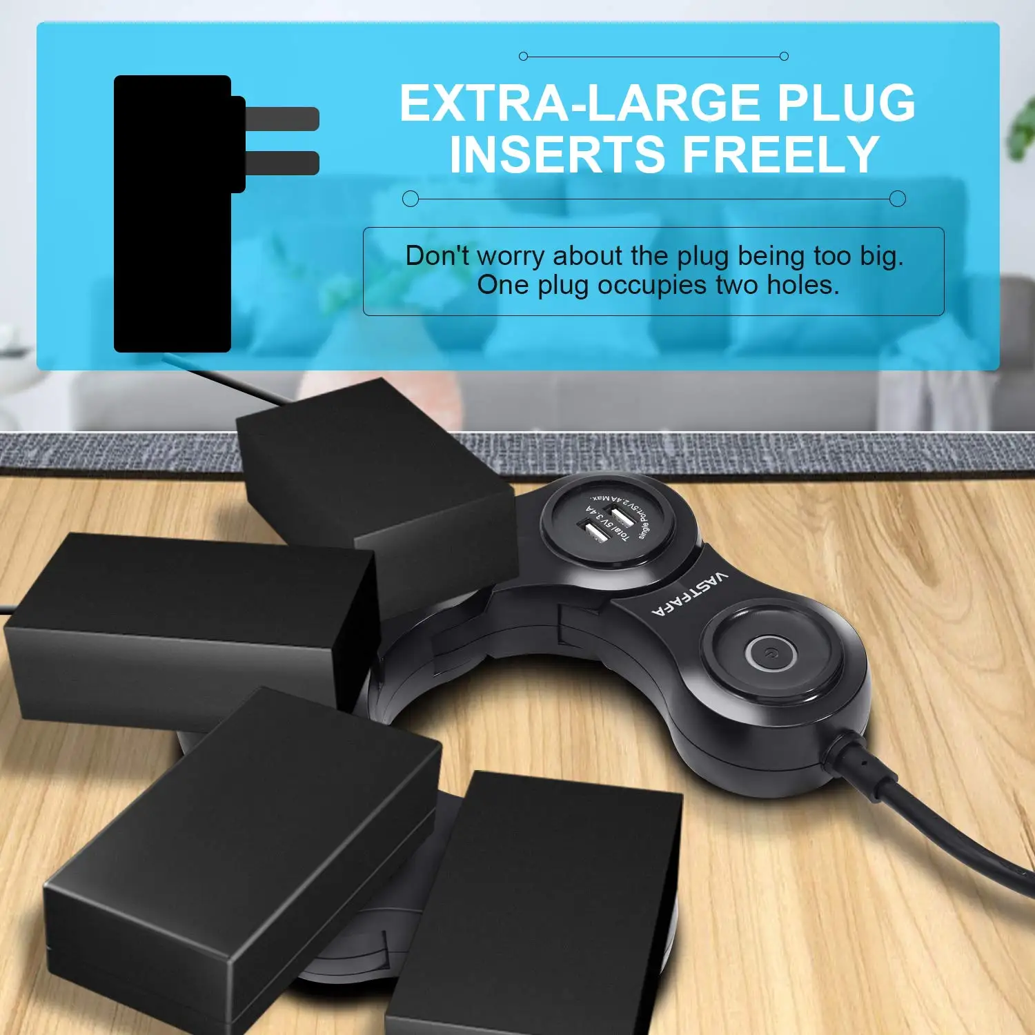 New Design Travel Smart Appliance Surge Protector Power Strip for