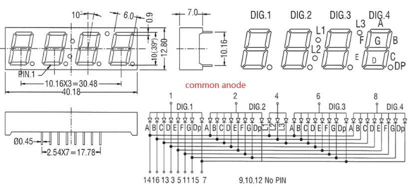 Hdsp 5501 семисегментный светодиодный индикатор схема включения