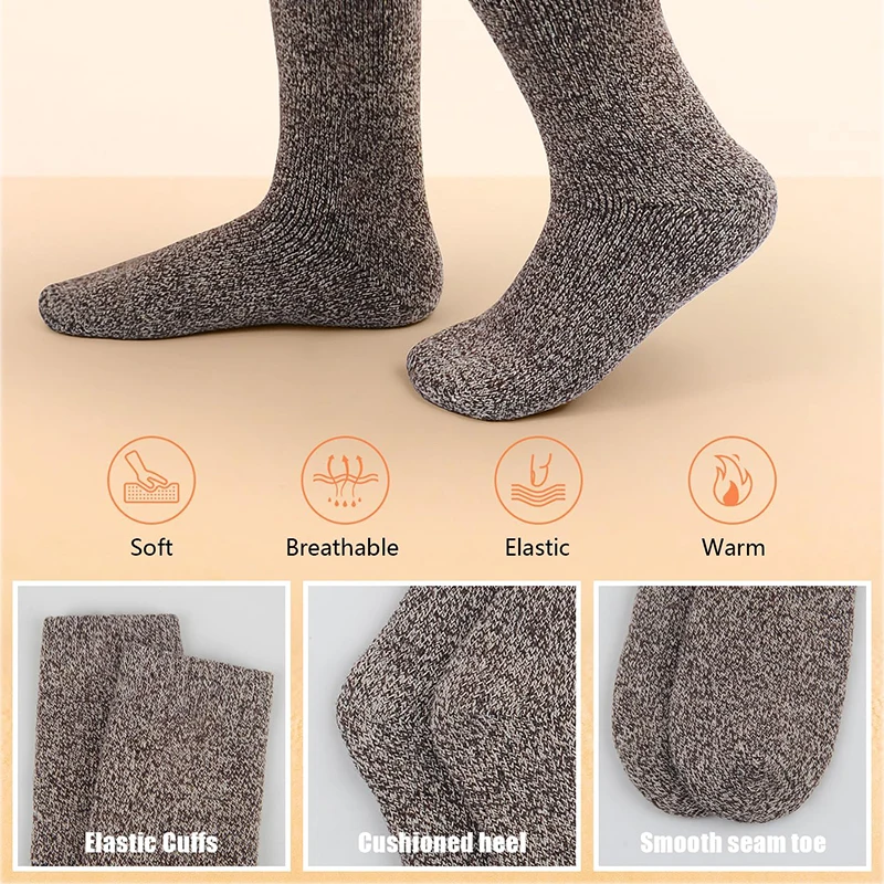 custom logo cashmere socks warm thick merino woolen thermal angora men wool ski socks