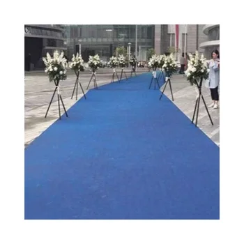Factory Selling Custom Wide and Thickness Modern polyester hotel hallway Wedding Blue red carpet for events