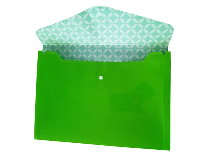 Custom Pp Plastic A4 Envelope Document Snap Closure Folder Clear Button ...