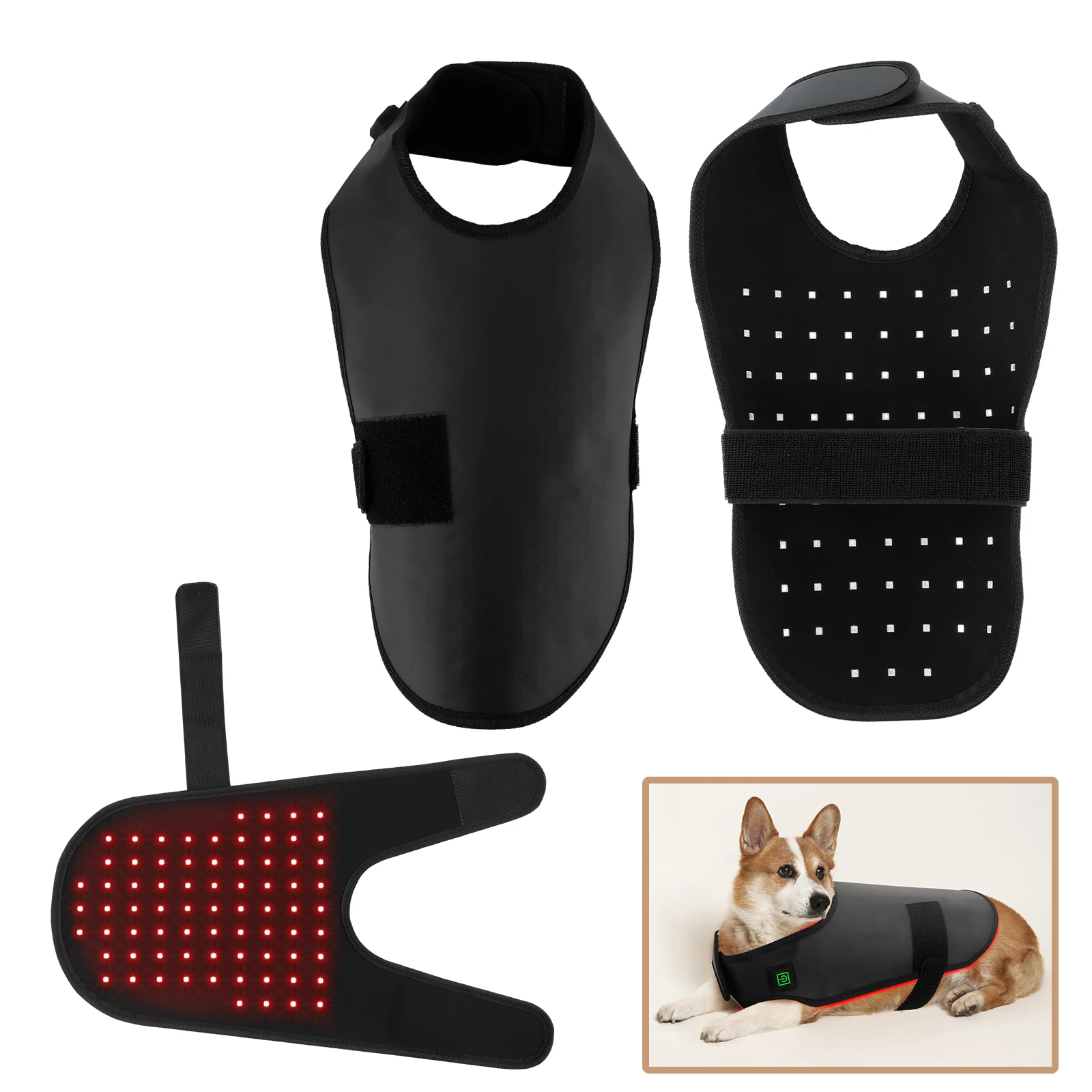 New Led Red Infrared Light Dog Clothes Animal Therapy Wrap Belt Red