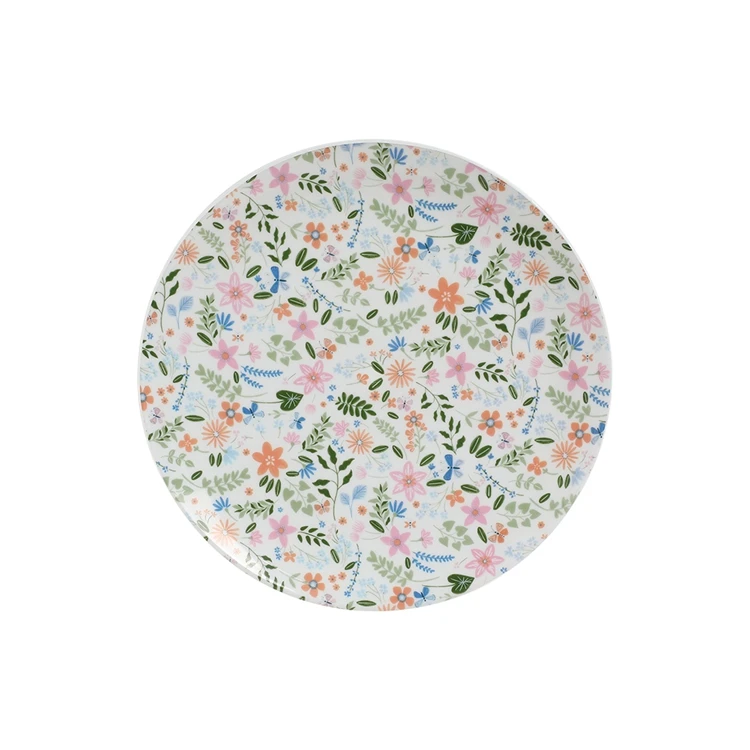 Luxury Dinner Plates Ecofriendly Recycle Plastic Dinner Snack Round