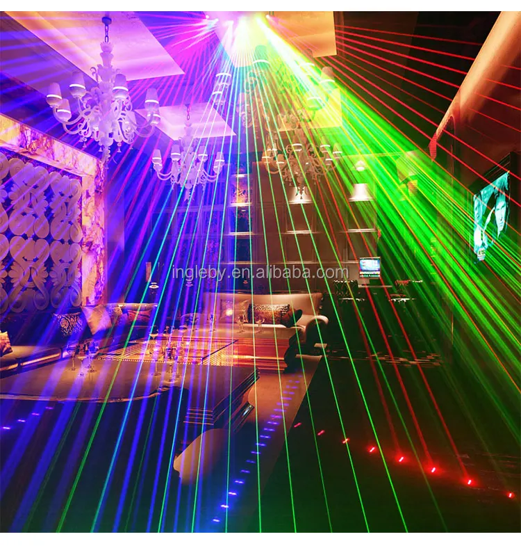 Cheap 6 Eyes Rgb Laser Beam Light With Dmx Sound Sensitive Green 50mw