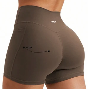 Eco-Friendly Four-Way Stretch Gym Fitness Shorts Quick Dry Breath Scrunch High Workout Yoga Shorts Workout Yoga