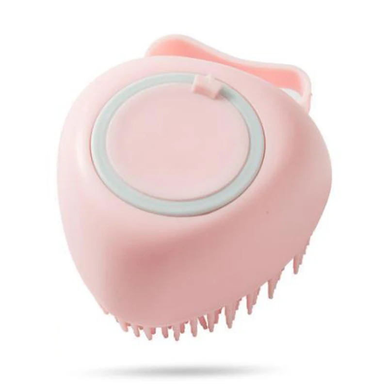 2 in 1 Soft Silicone Pet Grooming Cleaning Shower Body Scrubber Cat Bath Massage Dog Brush with Shampoo Dispenser for Pet