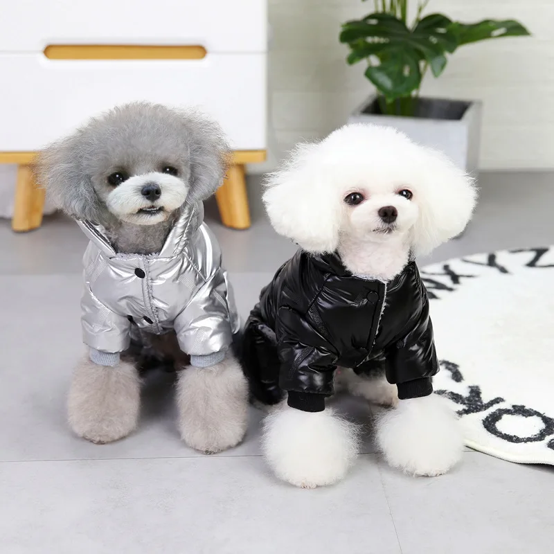 2 Layers Fleece Lined Warm Dog Jacket for Puppy Winter Cold Weather Soft Windproof Small Dog Coat